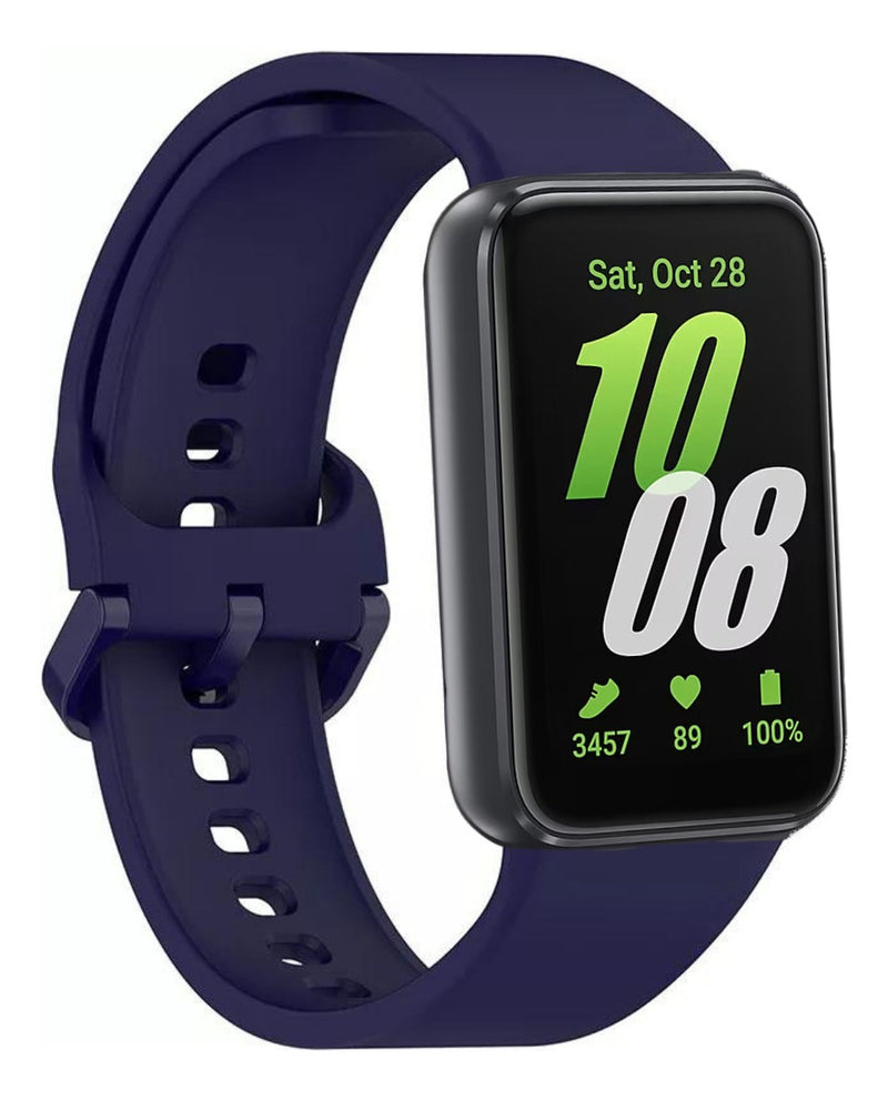 Pulseira Fecho Silicone Para Samsung Galaxy Fit 3 Sm-r390 Cor Nude Largura Da Pulseira 20 Mm