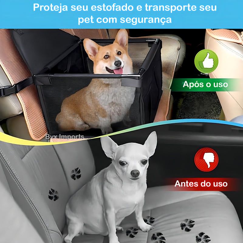 Cadeira Cadeirinha Assento De Pet Carro Transporte Cão Gato Cor Preto