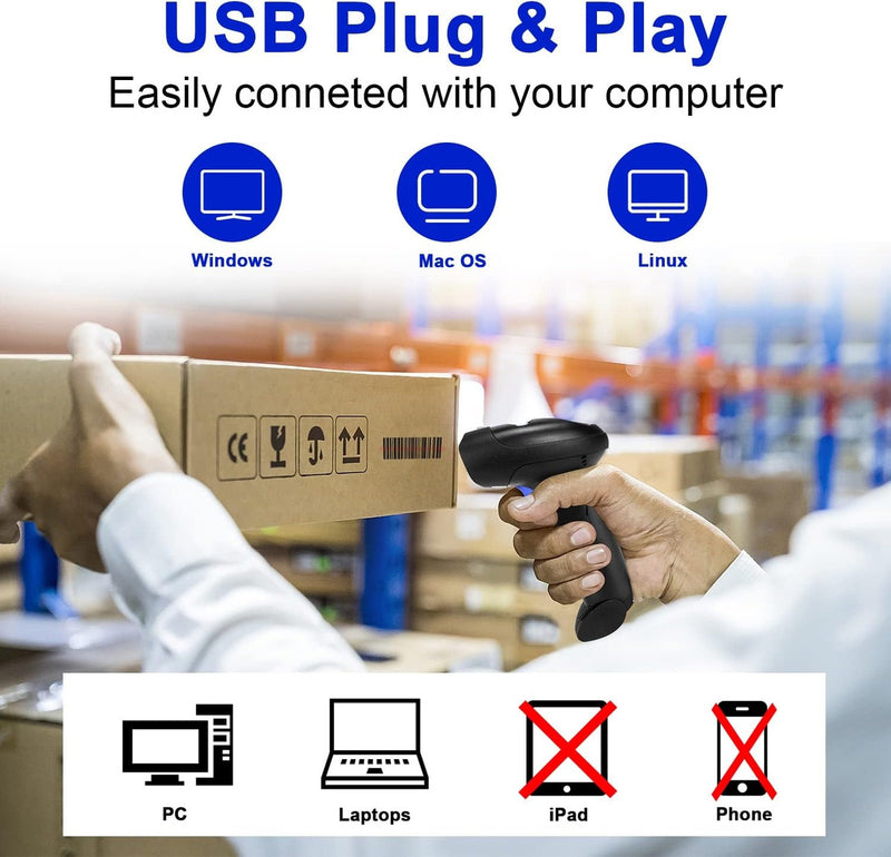 Leitor De Código De Barras QrCode Goldensky Gs-l8 Sem Fio 2d Danfe Wireless Usb