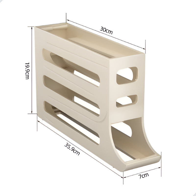 Porta Ovos Suporte Rolante Dispenser Rolante 4 Andares Cor Cinza