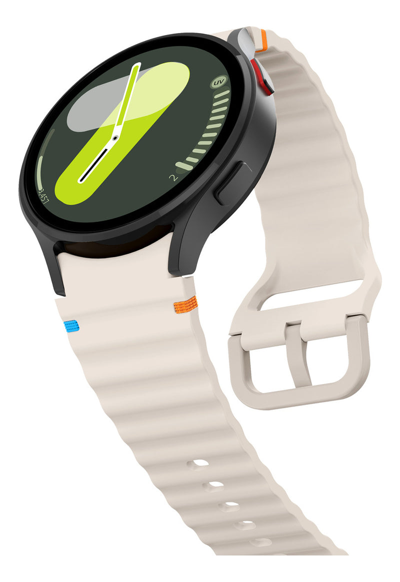 Pulseira De Silicone Ridge 3 Cores 123-alc-07 Marca 123smart Compavel Com Samsung Galaxy Watch 4 5 6 7 Fe 40mm 42mm 43mm 44mm 45mm 46mm 47mm Classic Pro - Cor Preto