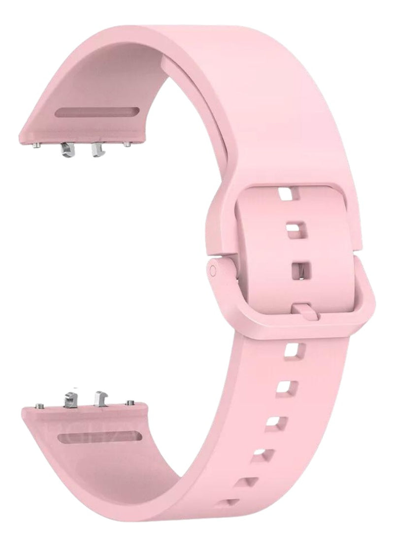 Pulseira Fecho Silicone Para Samsung Galaxy Fit 3 Sm-r390 Cor Nude Largura Da Pulseira 20 Mm