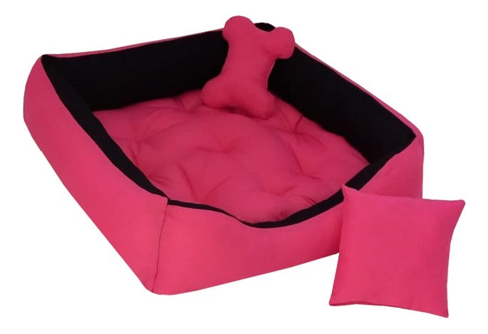 Cama Com Bordas Ana Pet Ibitinga Cor Preto/Vermelho
