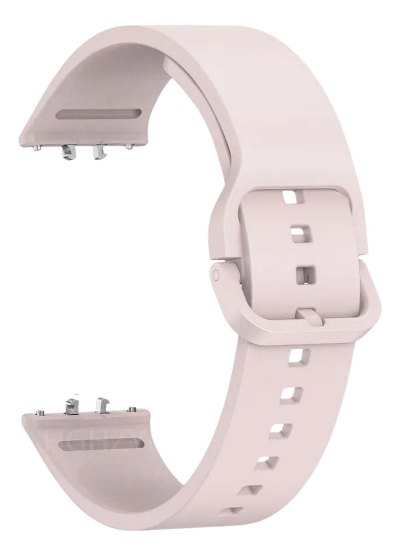Pulseira Fecho Silicone Para Samsung Galaxy Fit 3 Sm-r390 Cor Nude Largura Da Pulseira 20 Mm