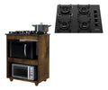 Kit Balcão Turim Com Fogão Cooktop 4 Bocas Itatiaia Preto