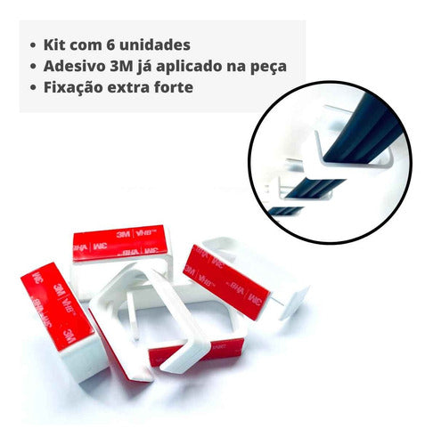 6 Organizador Fios Cabos Oculto Baixo Mesa Fácil Instalação