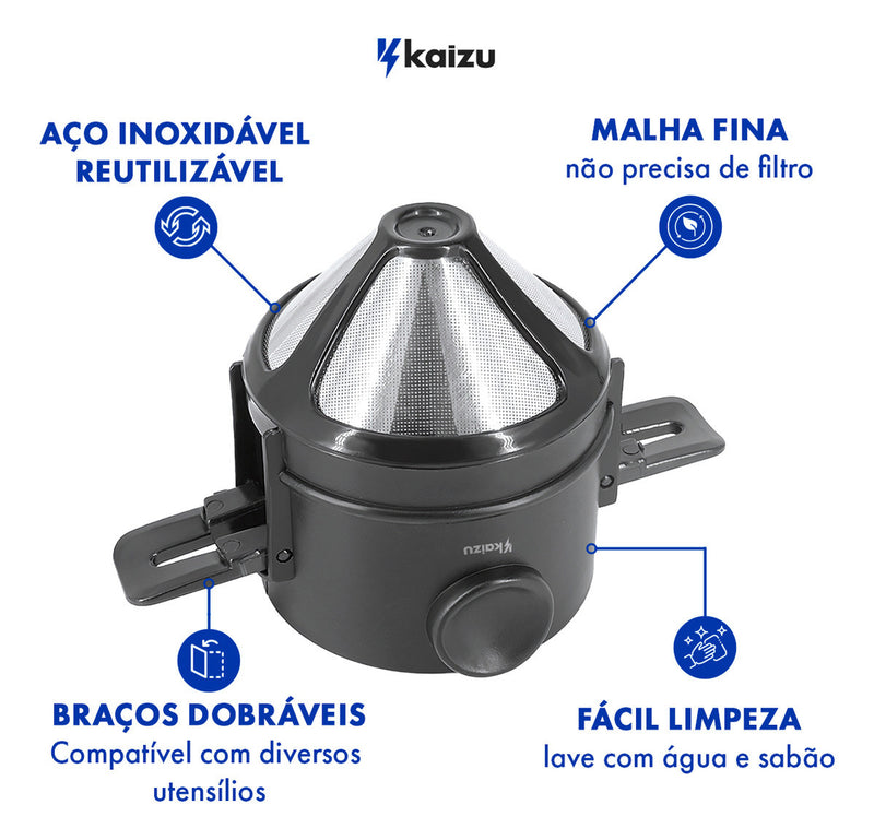 Mini Trad Bm-f1034 Filtro Coador De Café Aço Inox