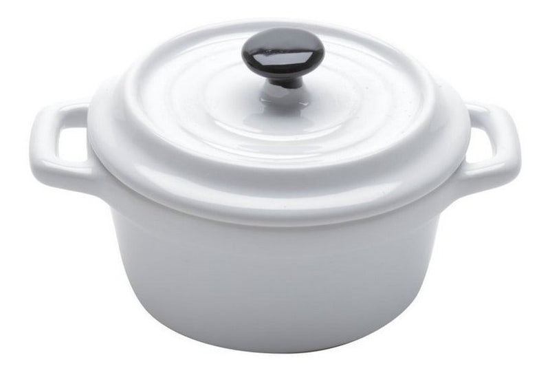 Mini Caçarola Panelinha De Porcelana Black Lid 13x10x8cm