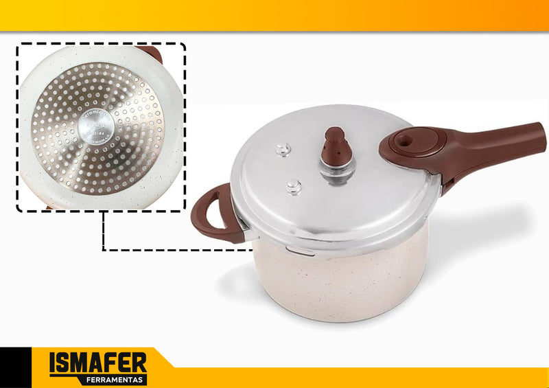 Brinox Pressure Panela de Pressão Revestimento Cerâmica Indução 4,2L cor Vanilla