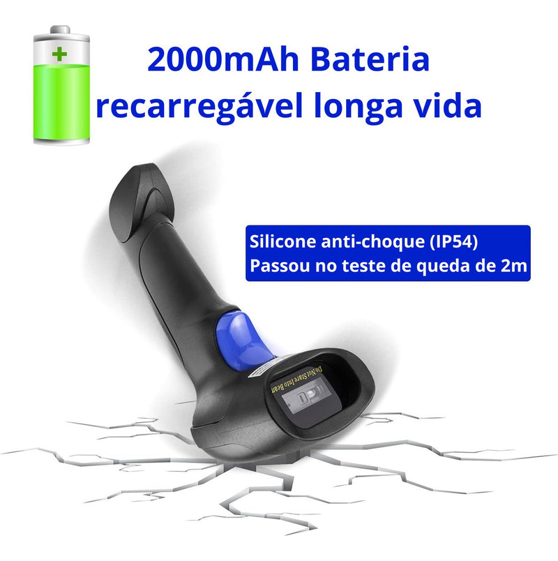 Leitor De Código De Barras QrCode Goldensky Gs-l8 Sem Fio 2d Danfe Wireless Usb