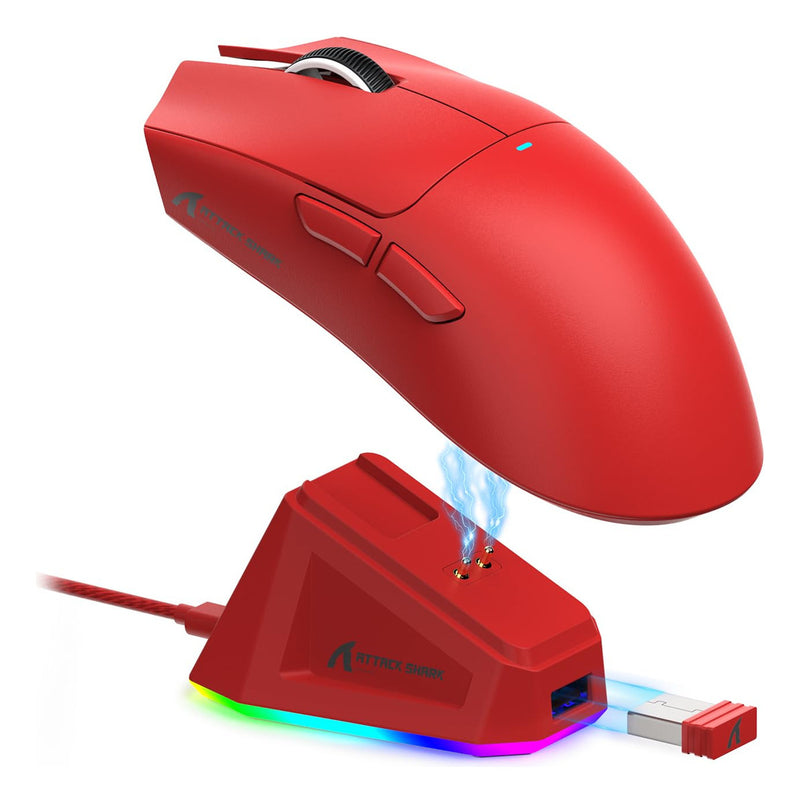 Mouse Gamer Attack Shark X11 Branco 22000 Dpi Usb Bluetooth Branco