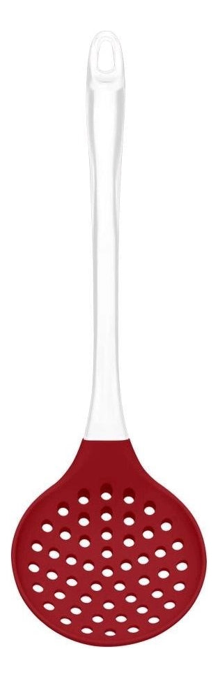 Escumadeira Up Home Silicone E Acrílico Vermelho