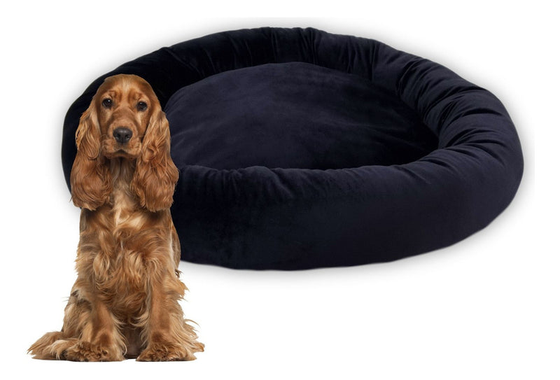 Cama Pet Luxo Cães Gatos Confortável Redonda Impermeável G Cor Marrom Desenho Liso