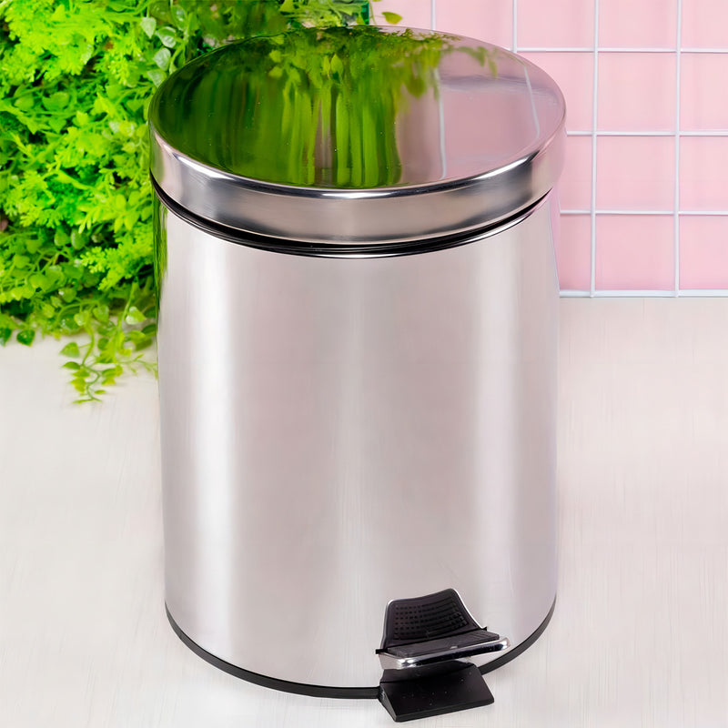 Lixeira Inox 5L com Pedal - Compacta, Higiênica e Resistente para Banheiro e Cozinha | Organize Seu Espaço.