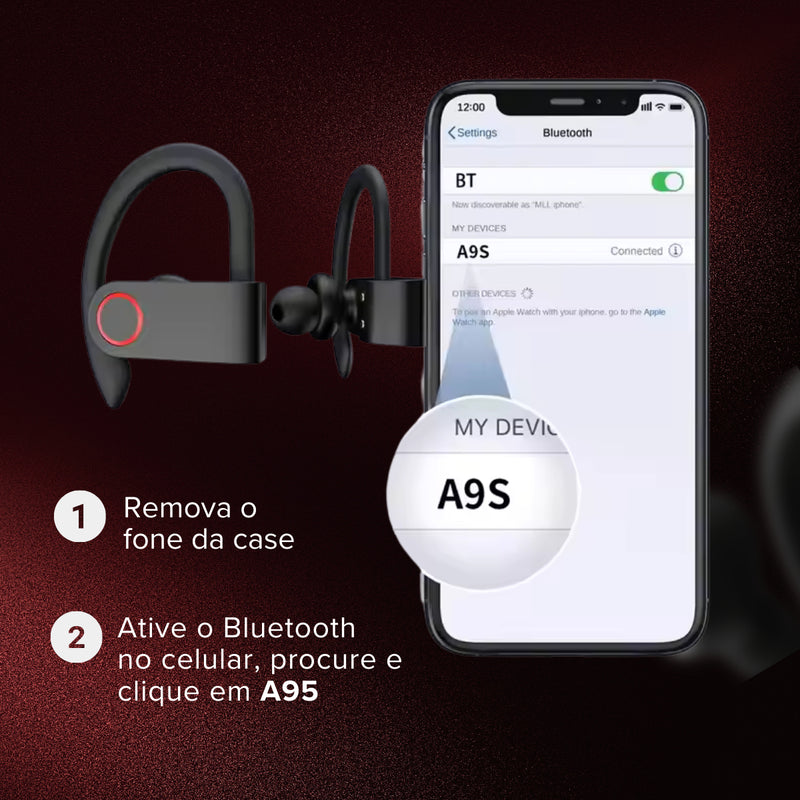 Fone De Ouvido Sem Fio Bluetooth Tws Esporte Nexhome Nex-02 Cor Preto