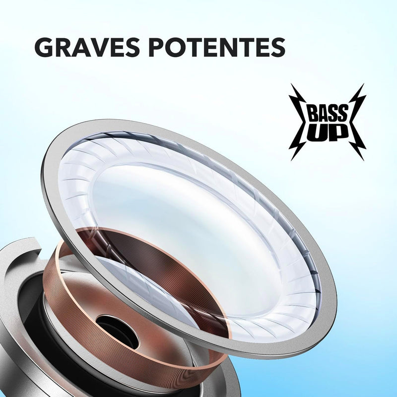 Fone de Ouvido Soundcore P20i Bluetooth 5.3 Grave Potente Drivers 10mm 30h Bateria Carregamento Rápido App Personalização De Som Via App IPX5 2 Mics IA para Chamadas Claras Case Compacto Cor Azul