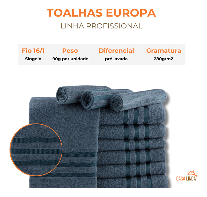 Kit 5 Toalhas De Rosto Para Salão 45x70 - Europa - Color
