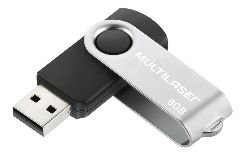 Pen Drive Twist 8gb Usb Preto Multilaser Pd587