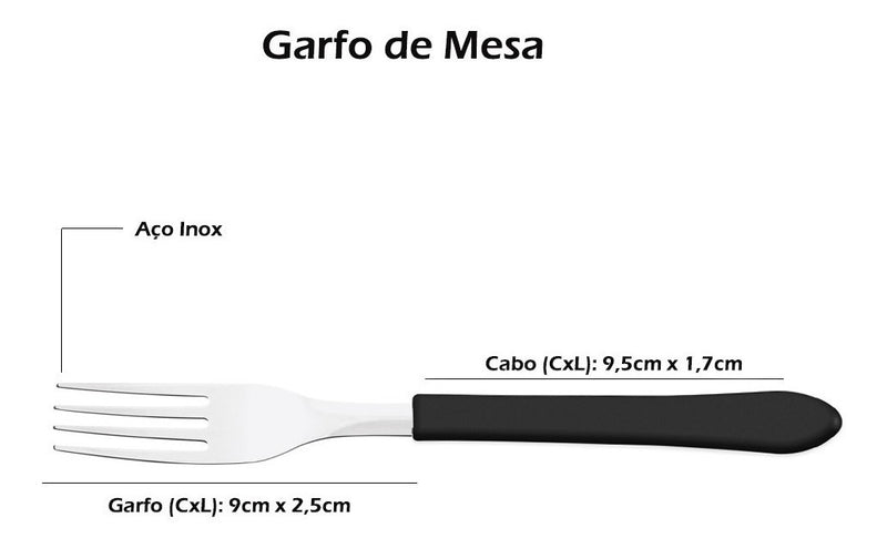 Faqueiro/Cozinha Tramontina Leme Aço Inox 20 Peças Vermelho