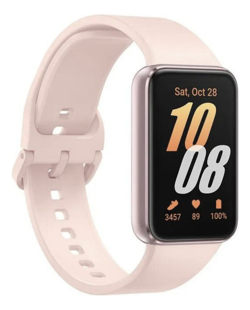 Pulseira Fecho Silicone Para Samsung Galaxy Fit 3 Sm-r390 Cor Nude Largura Da Pulseira 20 Mm