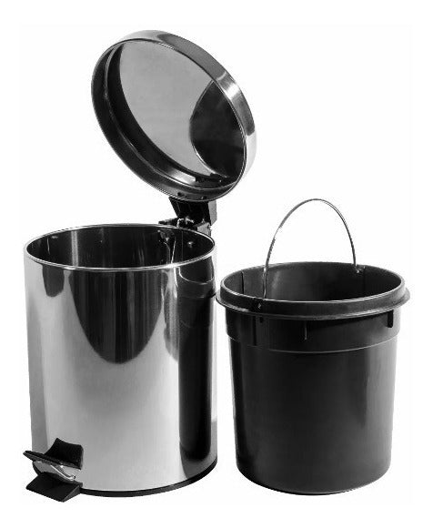 Lixeira Inox 5L com Pedal - Compacta, Higiênica e Resistente para Banheiro e Cozinha | Organize Seu Espaço.
