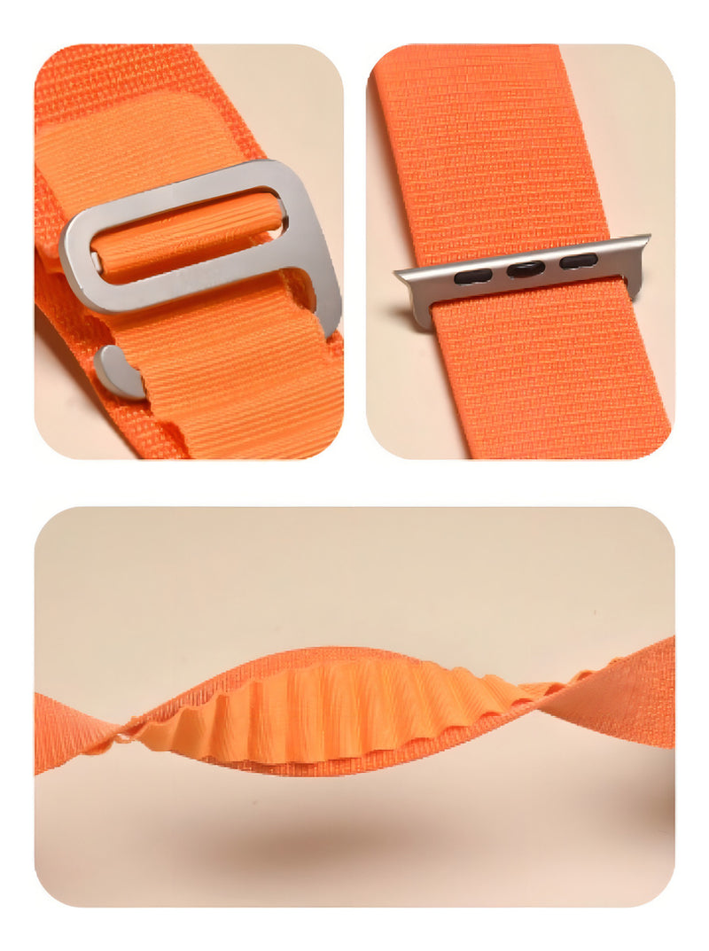 Pulseira Alpine para apple watch ultra 49mm/45mm/44mm/42mm de larguras feita em nylon/ elastano fivela (g-hook loop) cor preto comprimento total 21