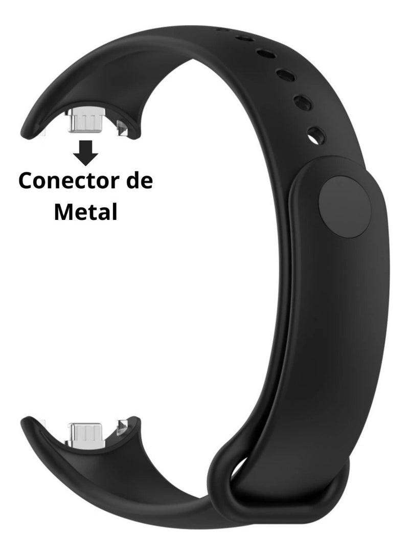 Pulseira Silicone Trava Metal Sport Compatível C/ Mi Band 8 Cor Vermelho