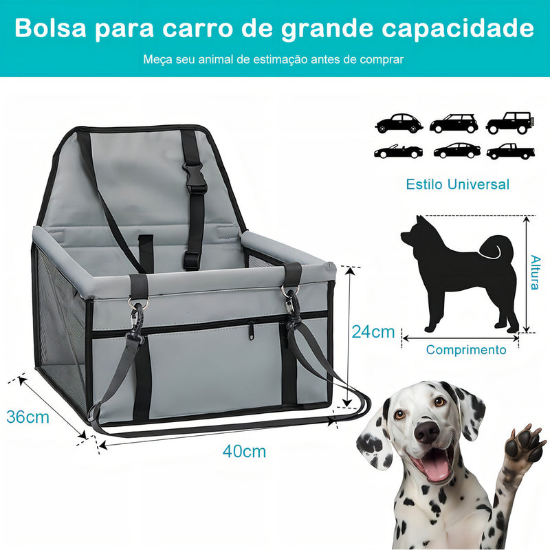 Cadeira Cadeirinha Assento De Pet Carro Transporte Cão Gato Cor Preto