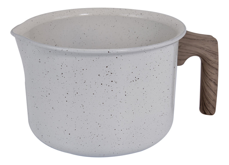 Jogo de panelas de cozinha Mimo Style Cook Fundo de Tripla Indução com 10 peças de alumínio marmol vanila
