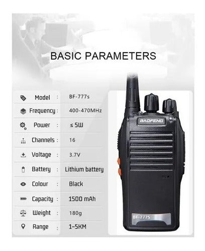 Kit 2 Radio De Comunicaçao Wok Tok Profissional Longo Alcanç Cor Preto