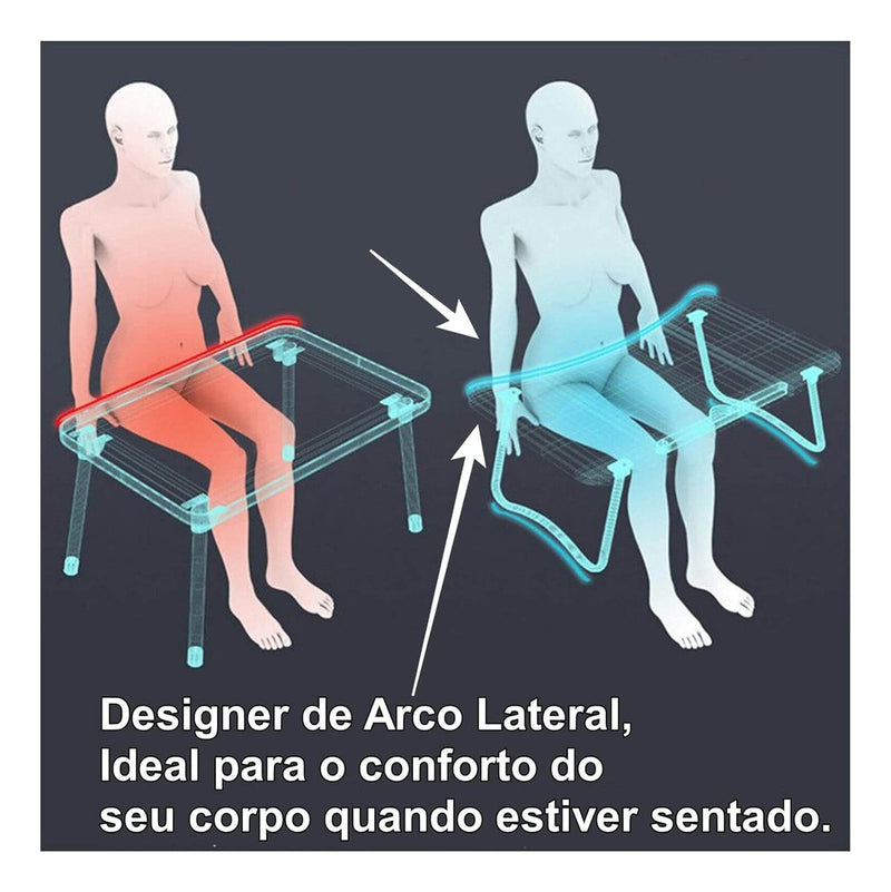 Mesa Suporte Notebook Dobrável Cama Sofá Trabalho Estudo Cor Preto