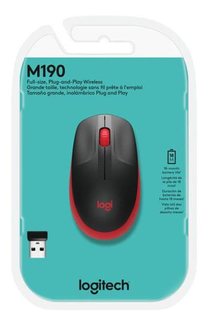 Mouse sem fio Logitech M190 com Pilha Inclusa - Azul