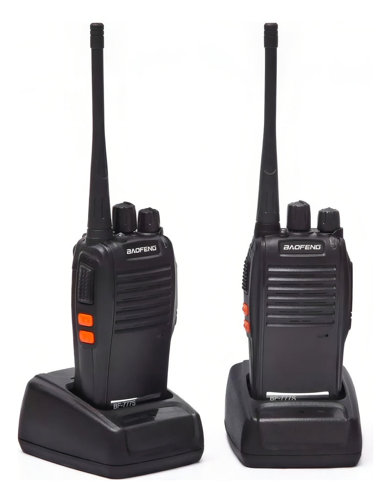 Par Radio 777s Vhf/uhf 16 Canais Comunicador Profissional Cor Preto