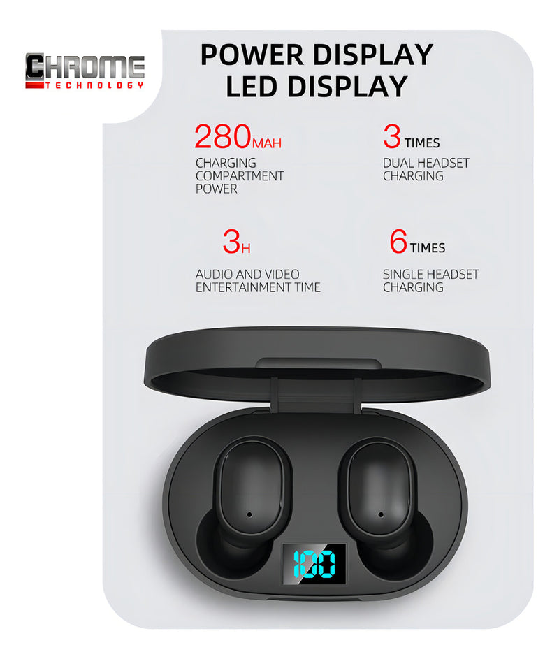 Fone De Ouvido Bluetooth Marca Chrome Technology Sem Fio Tws Som Imersivo Bateria De Longa Duração E Conexão Ultra Rápida Com Tecnologia 5.0