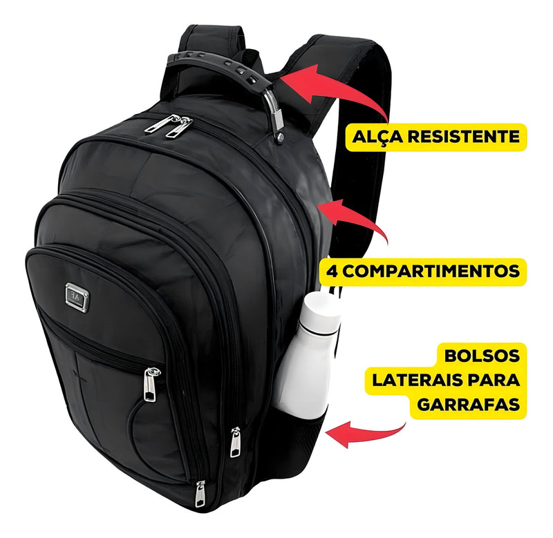 Mochila Bolsa Notebook C/ Cabo De Aço Reforçada Deabolar Ótima Cor Preto