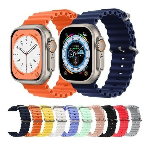 Pulseira Oceano Para Apple Watch Ultra 49mm Cor Rosa-claro