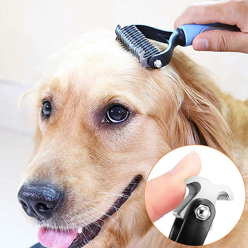 Rasqueadeira Removedor Tira Pelos Mortos Pets Gatos Grande Cor Azul E Preto - G