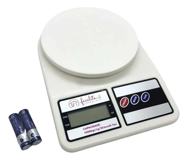 Balança Digital De Cozinha Electronic Sf-400 Pesa Até 10kg Capacidade máxima 10 g Cor Branco