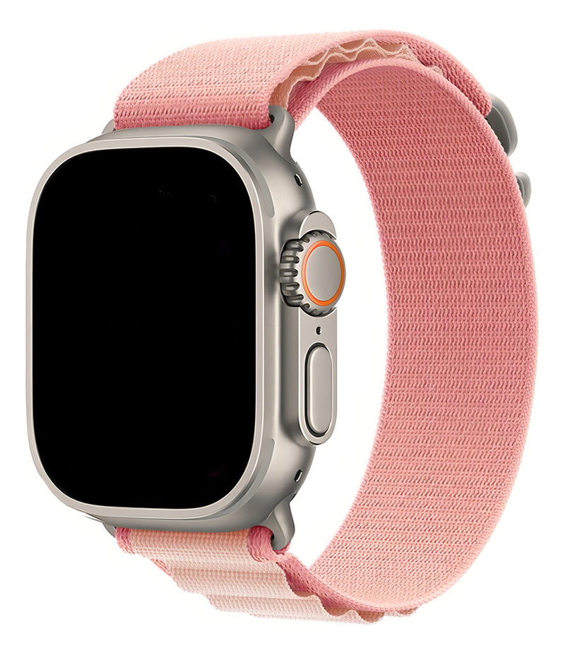 Pulseira Alpine para apple watch ultra 49mm/45mm/44mm/42mm de larguras feita em nylon/ elastano fivela (g-hook loop) cor preto comprimento total 21