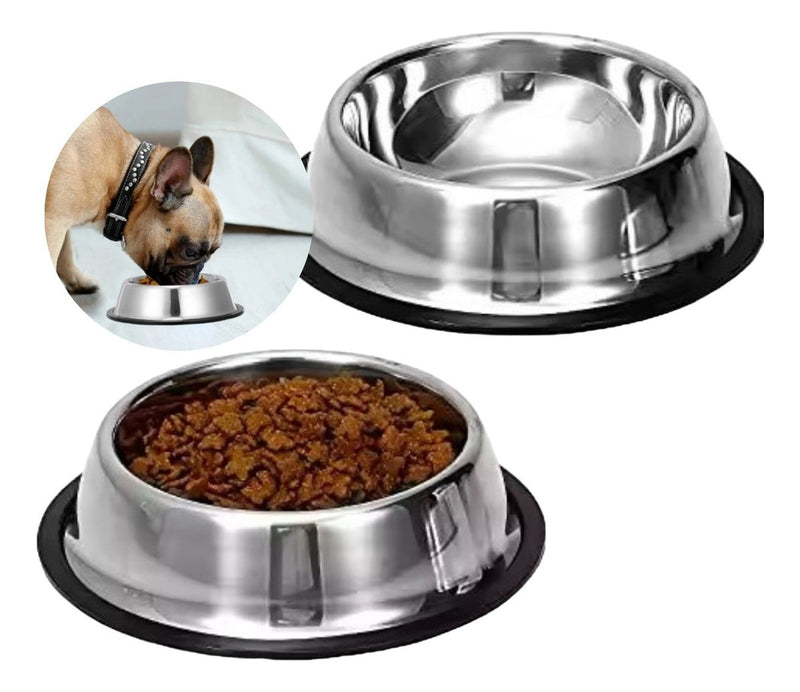 Tigela Pote 500ml Cachorros Médios 2 Unidades Comedouro Inox