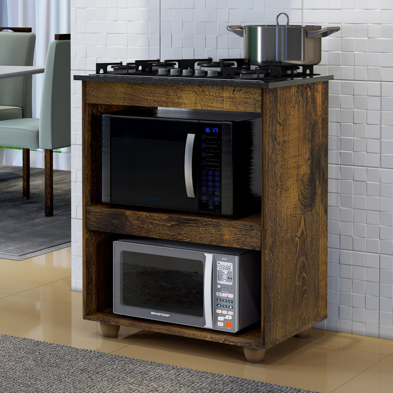 Kit Balcão Turim Com Fogão Cooktop 4 Bocas Itatiaia Preto