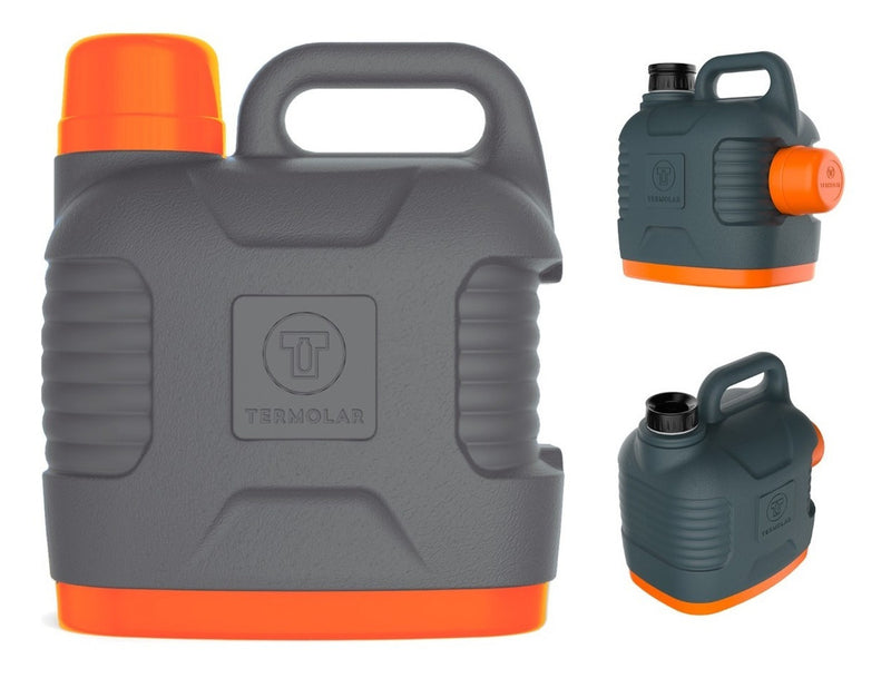 Garrafa térmica Super Thermo Thermolar de 5 litros com tampa primária preta