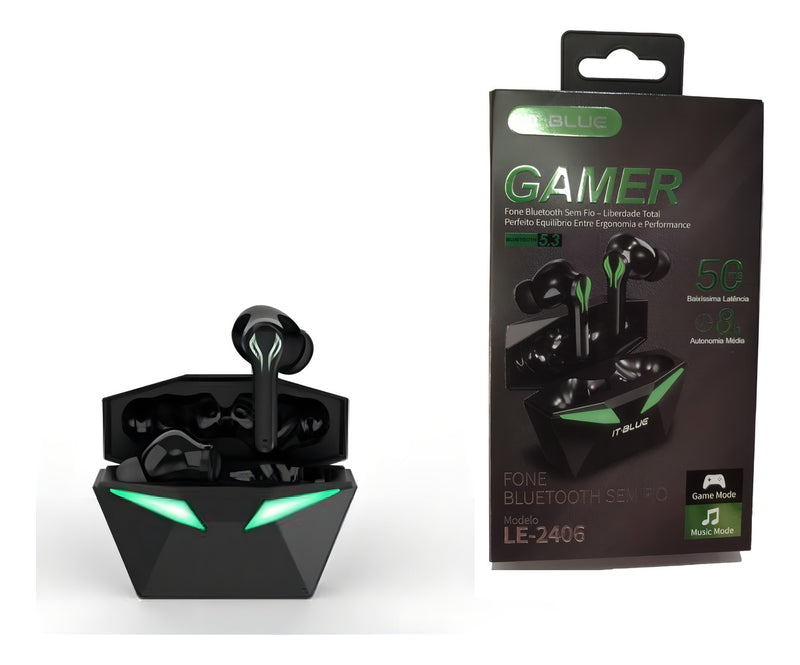 Fone Ouvido Gamer Sem Fio Bluetooth 5.0 Intra-auricular