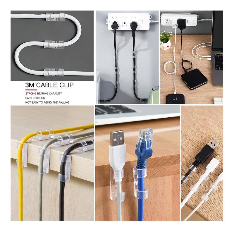 Vittak Kit 40 clips organizador fixador adesivo de cabo fios parede cor transparente
