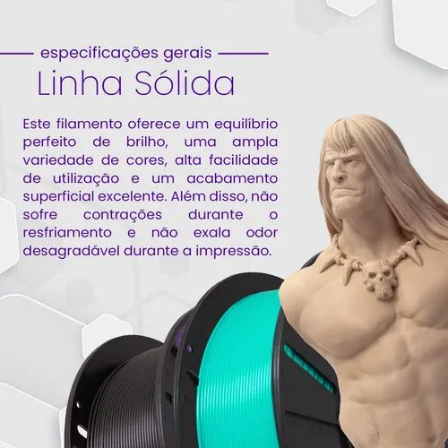 Voolt3D PLA Filamento 1.75mm Premium 1kg Cor Bege Caucasiano