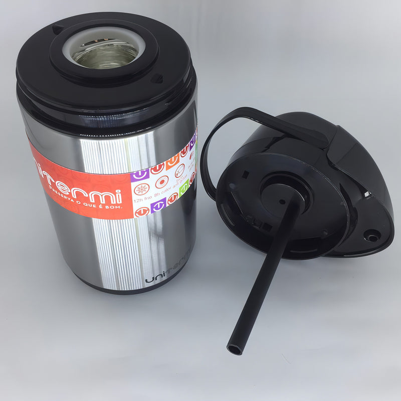 Garrafa térmica Unitermi de vidro 1L inoxidável