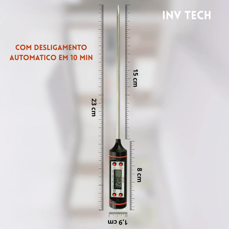 Termômetro Culinário Digital Espeto Cozinha Comida Prova d'agua Resistente -50°c À 300°c Marca inv Tech