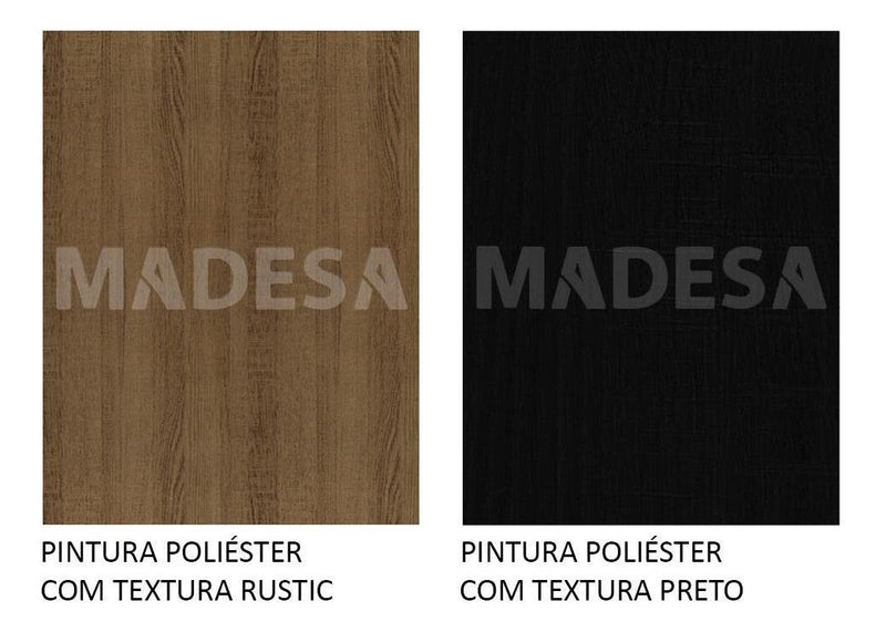 Armário de cozinha modulada completa compacta Emilly pop com armário e balcão cor rustic/preto GREM229002