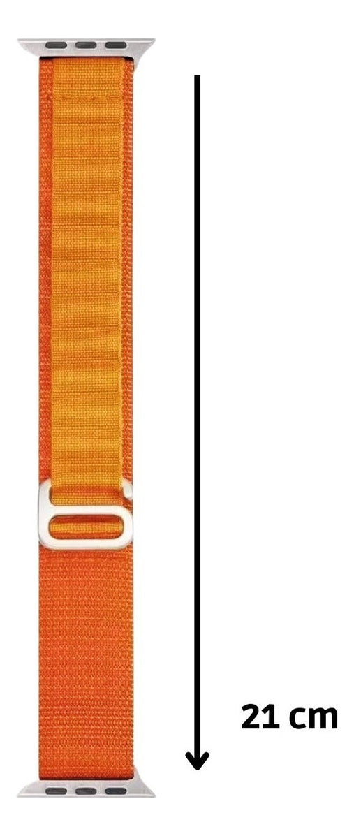 Pulseira Alpine para apple watch ultra 49mm/45mm/44mm/42mm de larguras feita em nylon/ elastano fivela (g-hook loop) cor preto comprimento total 21