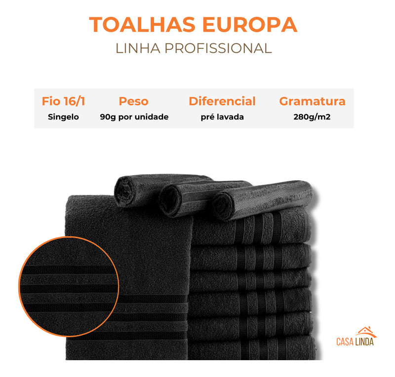 Kit 5 Toalhas De Rosto Para Salão 45x70 - Europa - Color